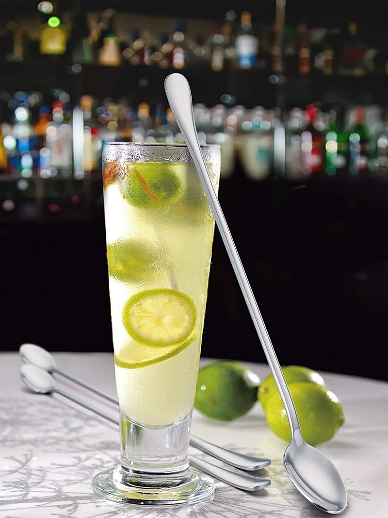 FIVOENDAR 9-inch Long Handle Stirring Spoon, Ice Tea Coffee Spoon, Stainless Steel Cocktail Mixing Spoons - Set of 8 - Image 4